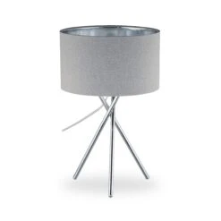 Dreibeinlampe In Grau - (H)46 X Ø29 Cm