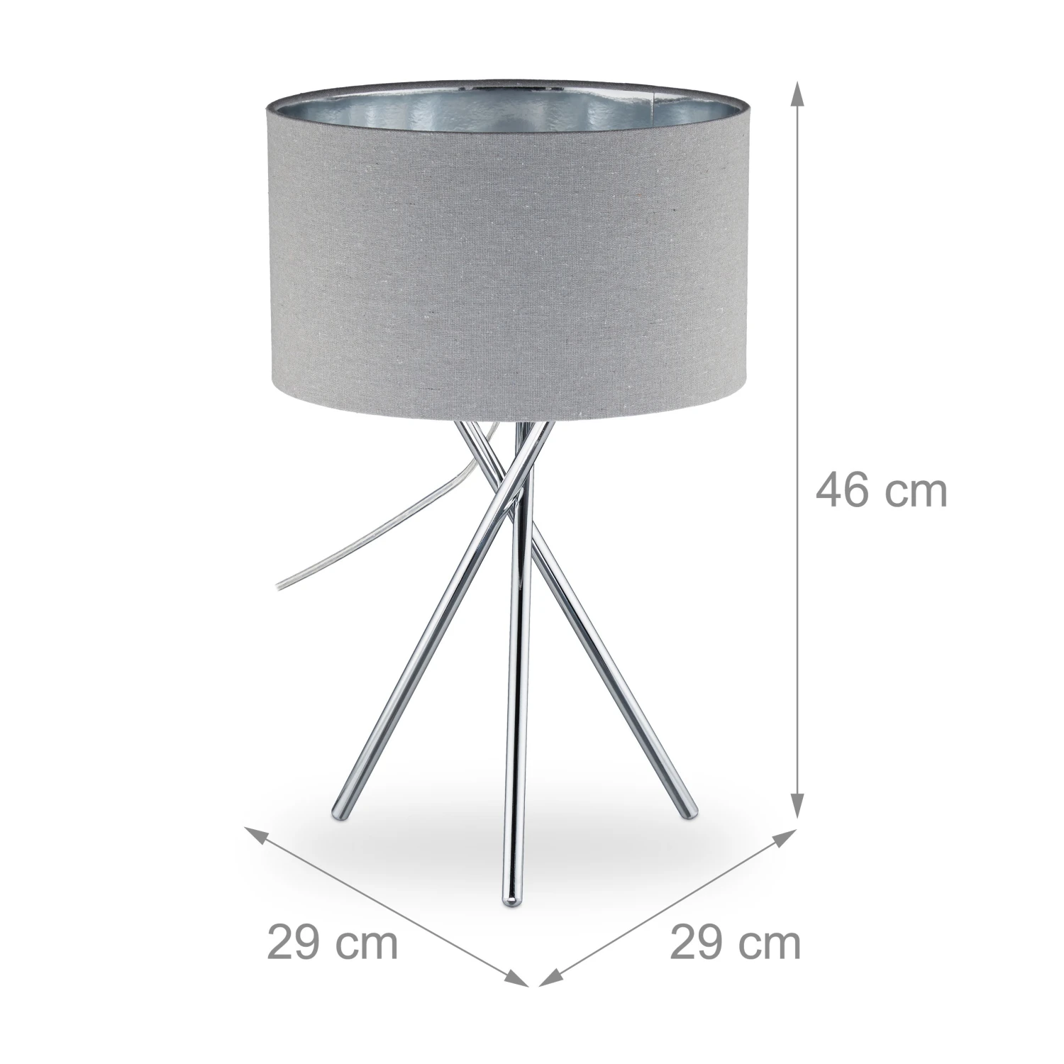 Dreibeinlampe In Grau - (H)46 X Ø29 Cm – Bild 4
