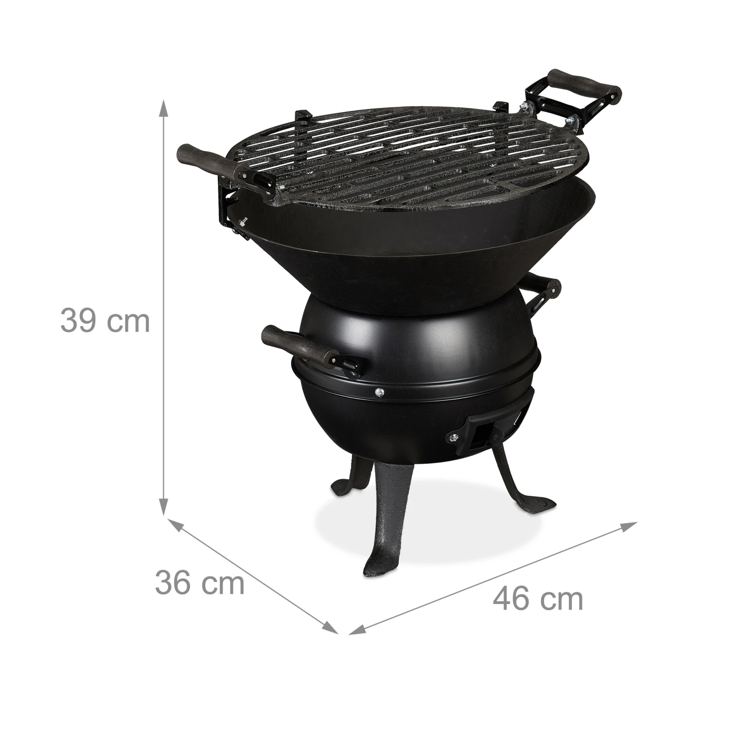 Grillfass In Schwarz - Ø 35 Cm – Bild 4