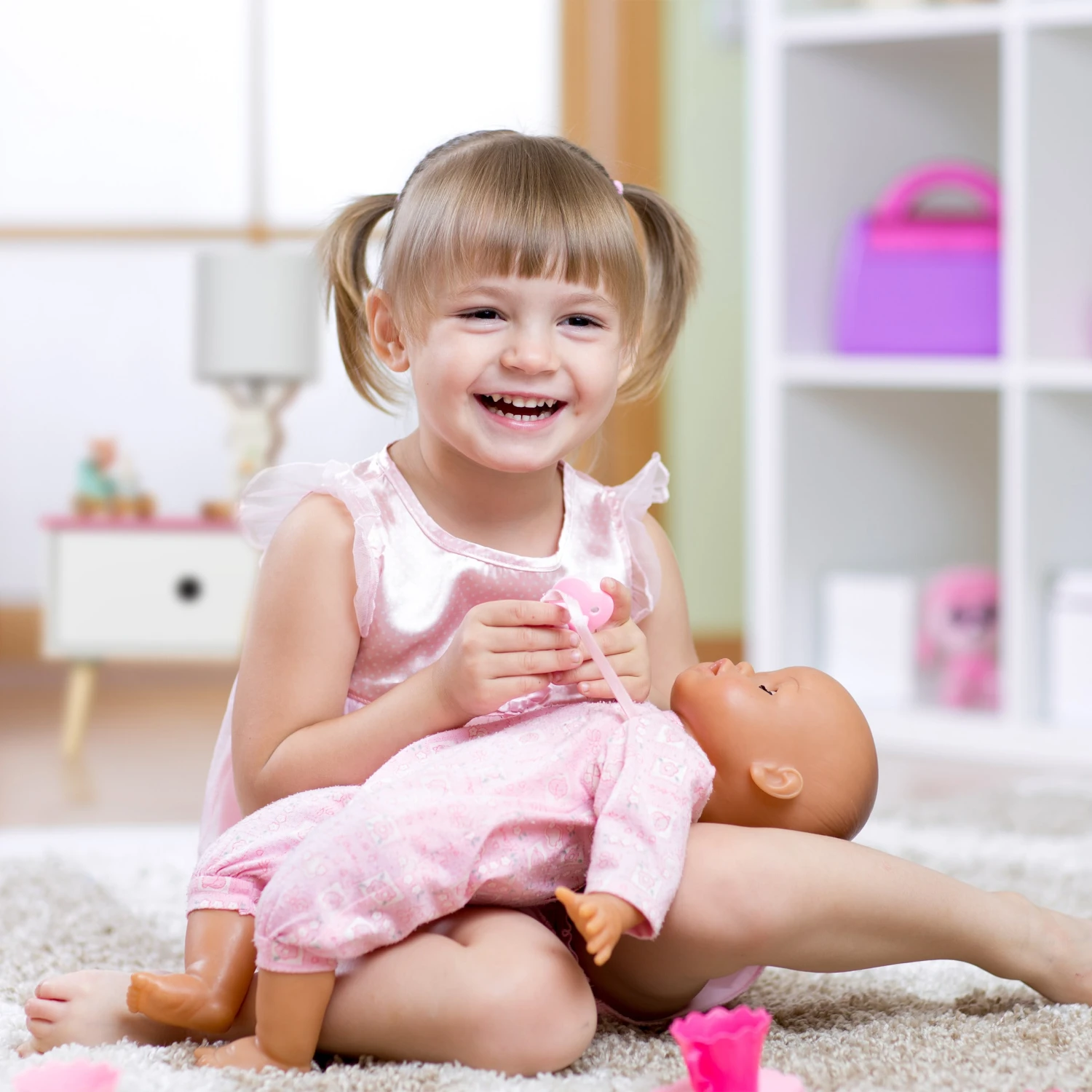 Kinder-Nachttisch In Weiß/ Rosa - (B)38 X (H)31 X (T)30 Cm – Bild 3