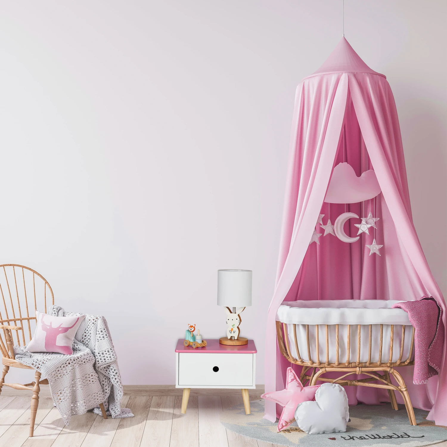 Kinder-Nachttisch In Weiß/ Rosa - (B)38 X (H)31 X (T)30 Cm – Bild 5