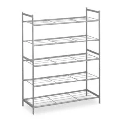 Schuhregal In Silber - (B)90 X (H)70 X (T)26 Cm