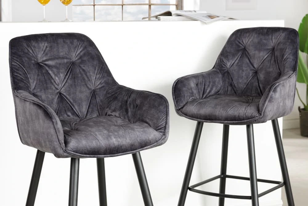 Barstuhl MILANO In Grau / Schwarz - 51 X 107 X 54cm – Bild 4