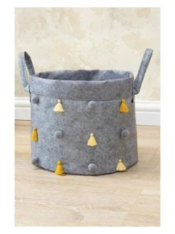 Aufbewahrungskorb "ALS-03778" In Grau - (H)24 X Ø 20 Cm