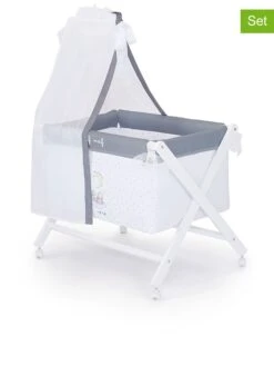 5tlg. Wiegenset In Weiß/ Grau