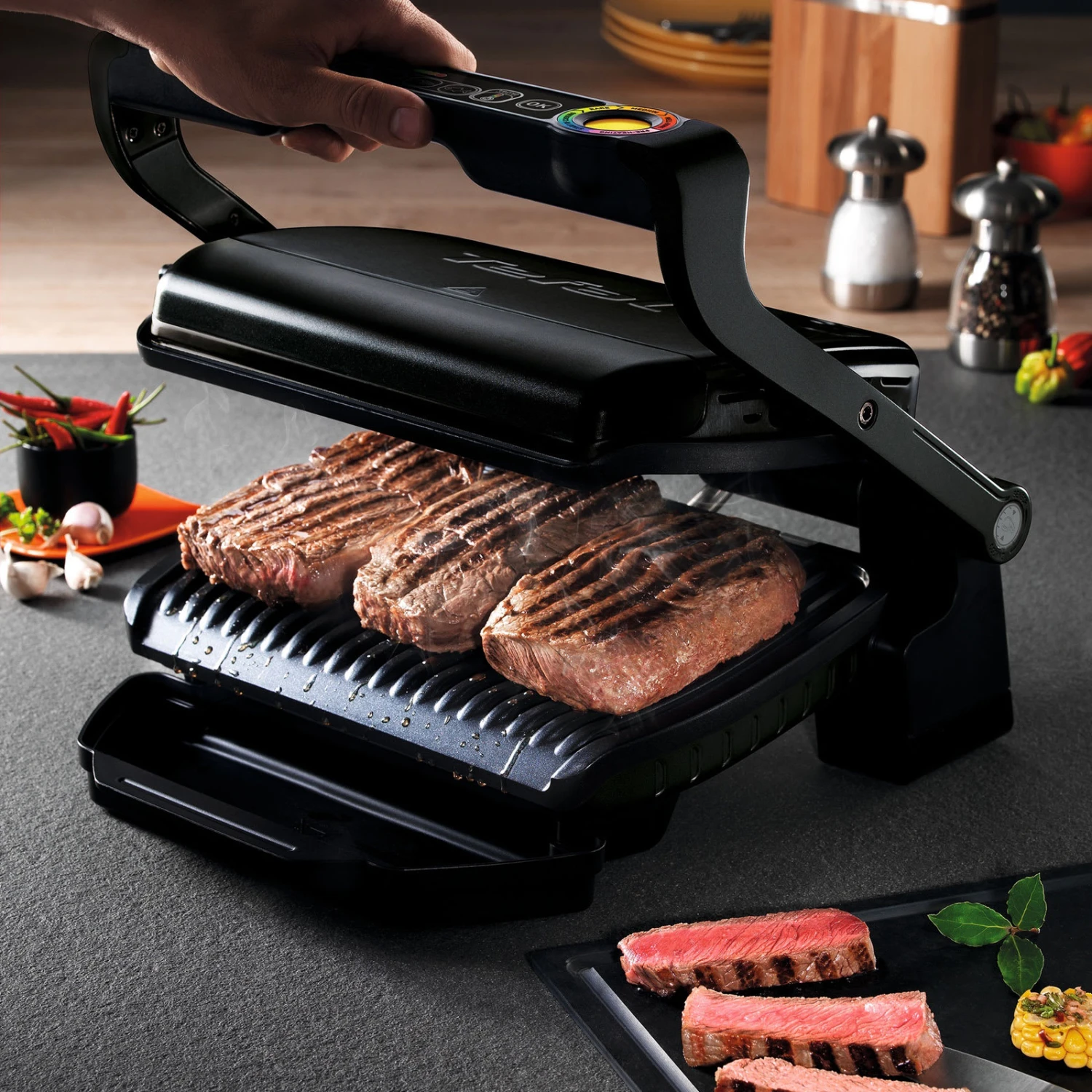 Tefal GC 7128 Optigrill+ Kontaktgrill In Schwarz – Bild 4
