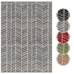 Kurzflor Teppich Dash Grau/creme