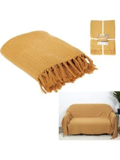 Plaid In Senf - (L)250 X (B)170 Cm