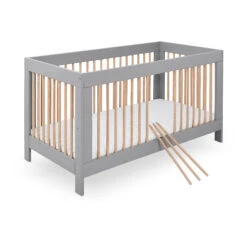 Kinderbett "Erwin", 70 X 140 Cm, Grau/natur