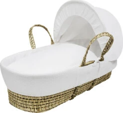 Moseskorb Waffel-Piqué, Natur/weiß