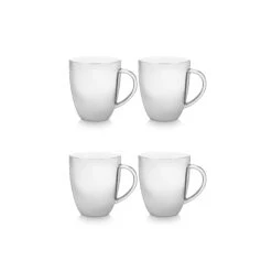 VTwonen 2er-set: Geschirr "Set/2 Mugs With Ear Silver" In Weiß/Silber