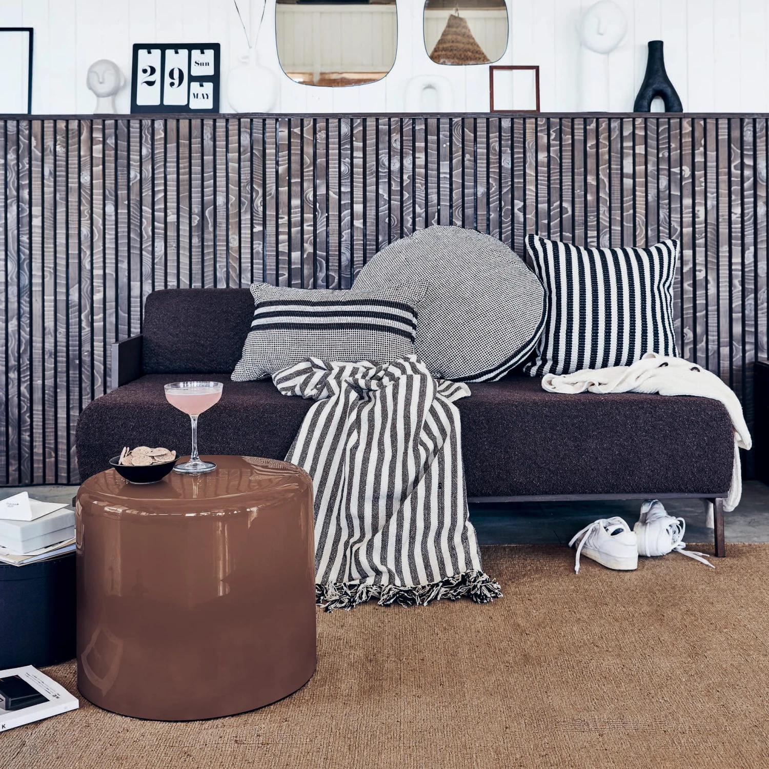 VTwonen Spiegel "Hanging Matt Black" In Schwarz - 42x42x0.2cm – Bild 3