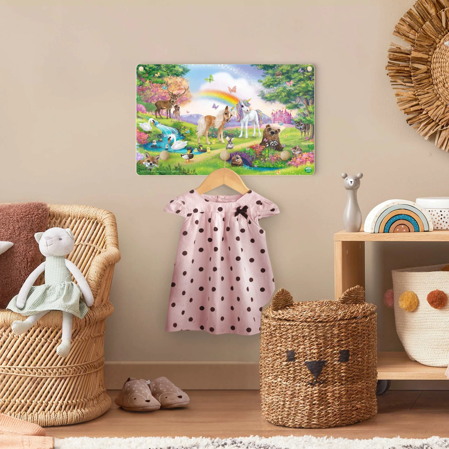 Kindergarderobe Holz - Animal Club Int. - Einhorn -Wald In Bunt – Bild 4