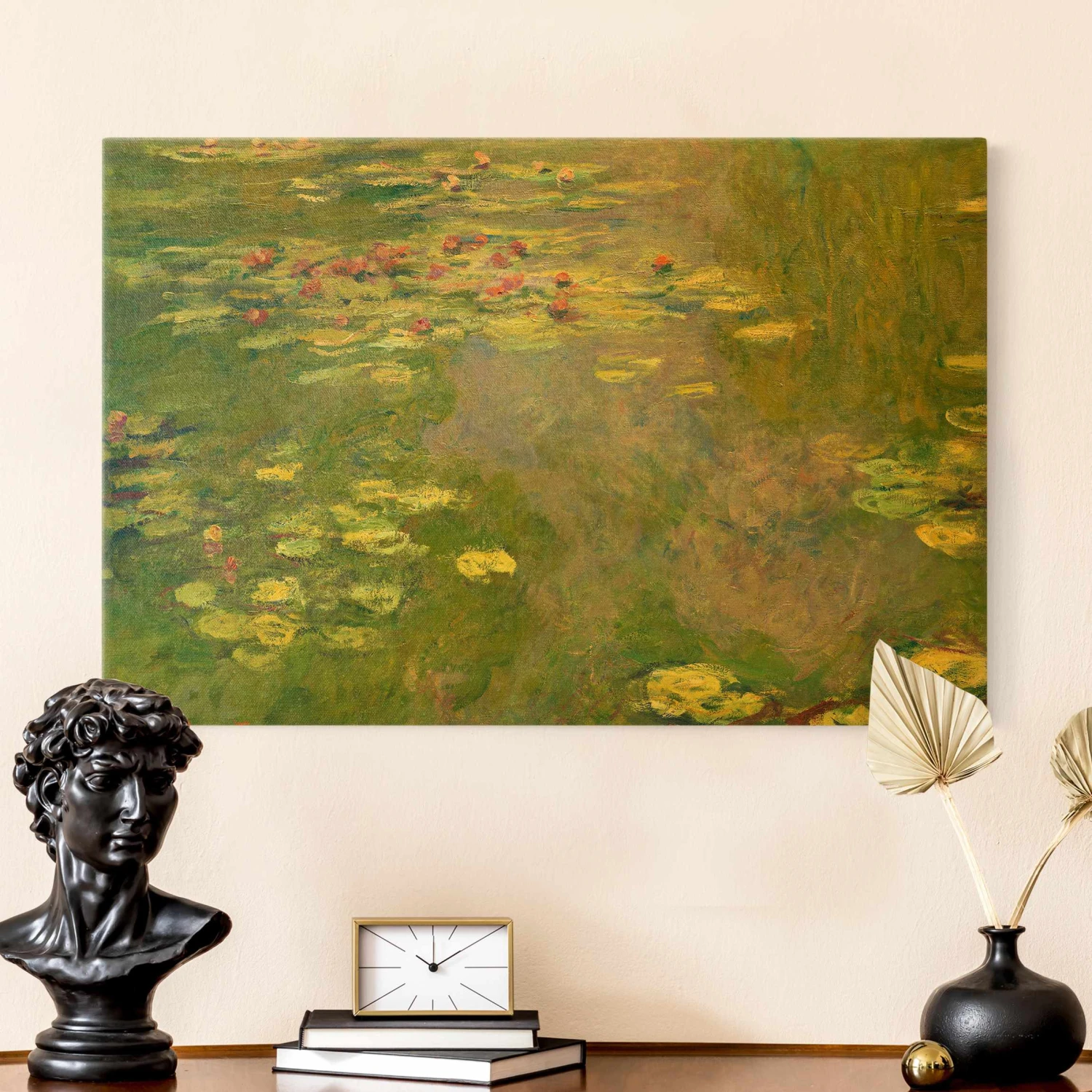 Leinwandbild Gold - Claude Monet - Grüne Seerosen In Grün – Bild 2