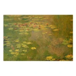 Leinwandbild Gold - Claude Monet - Grüne Seerosen In Grün