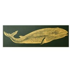 Leinwandbild Gold - Illustration Wal Auf Blau In Blau