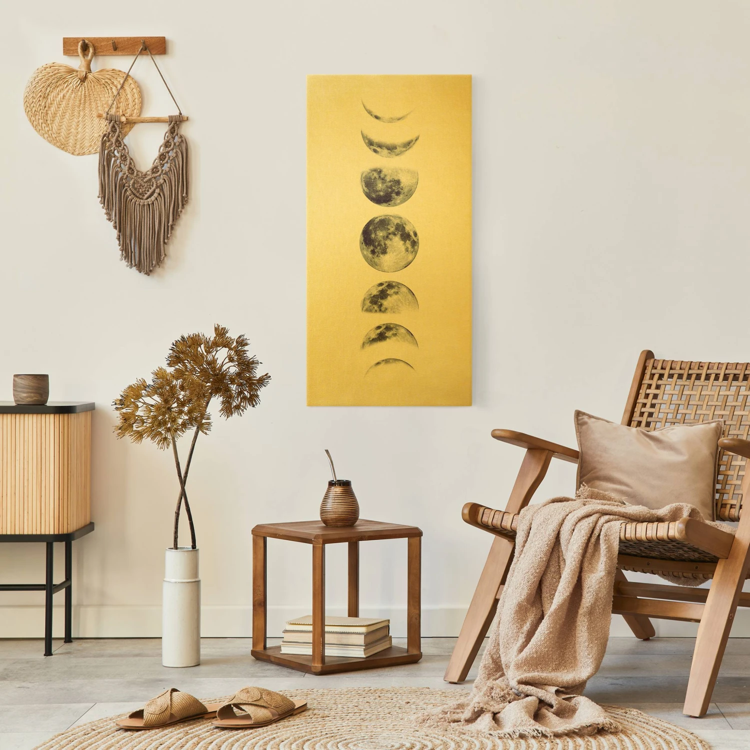 Leinwandbild Gold - Sieben Monde In Grau – Bild 5