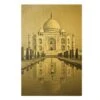 Leinwandbild Gold - Taj Mahal Mit Garten In Grau