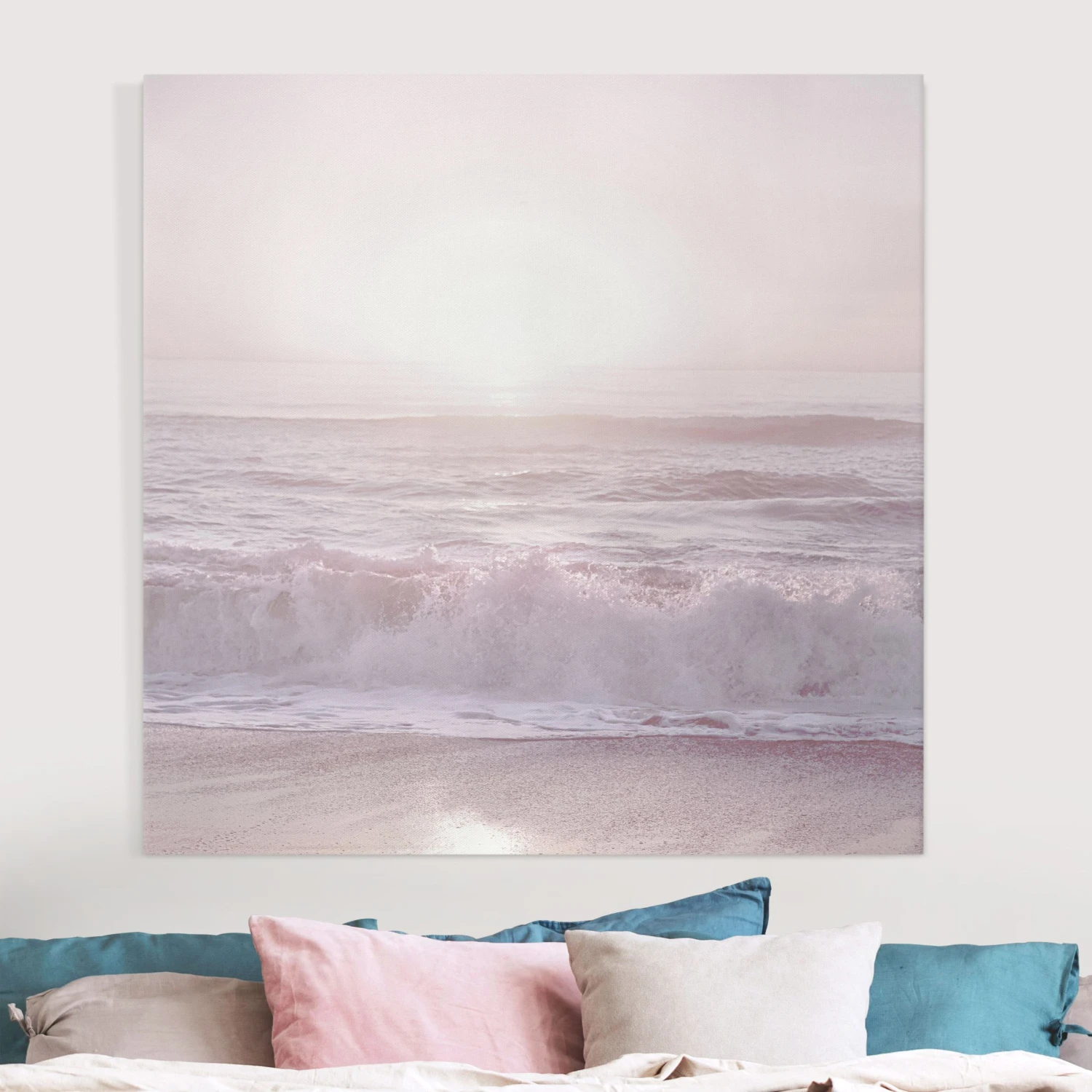 Leinwandbild - Sonnenuntergang In Zartem Rosa In Rosa – Bild 2