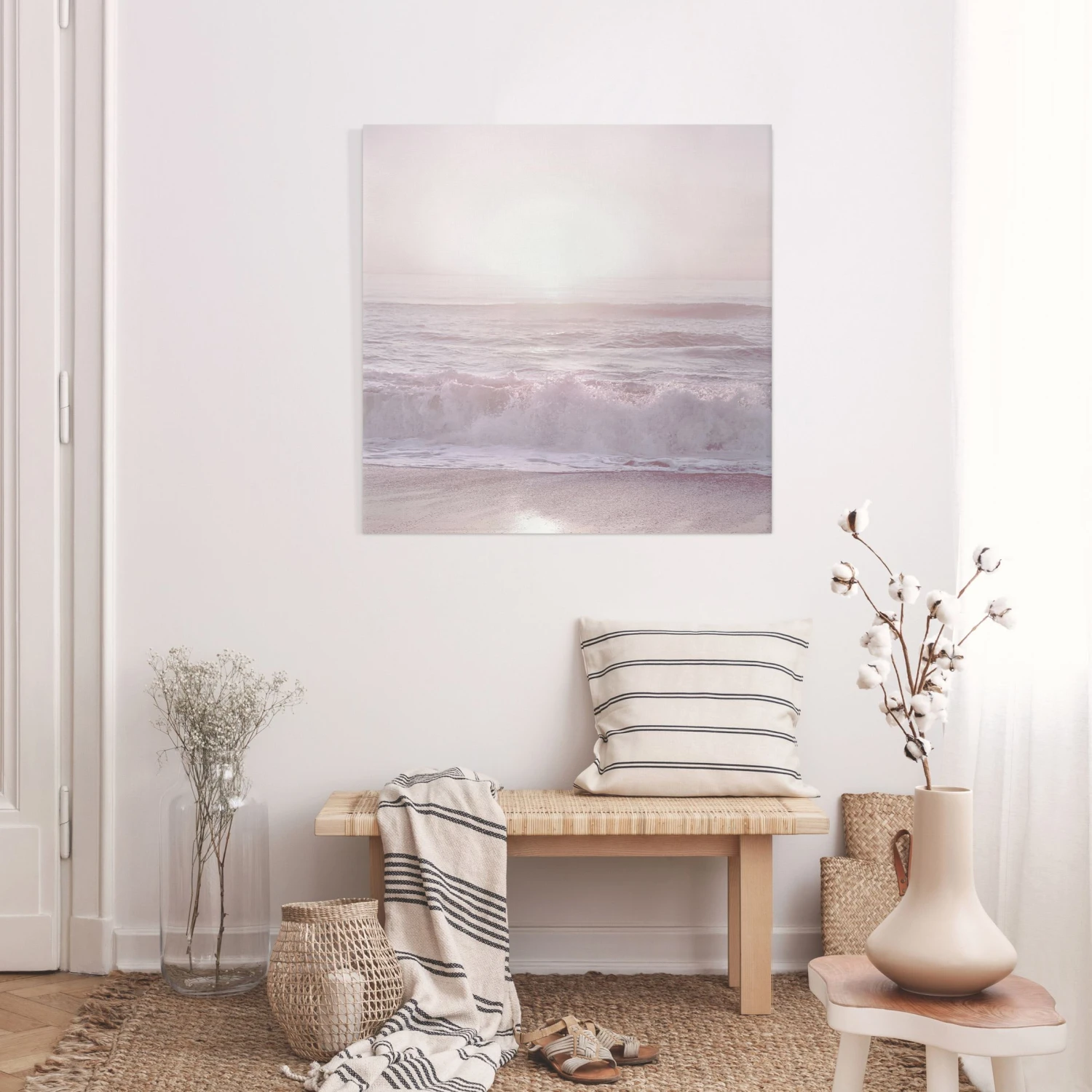 Leinwandbild - Sonnenuntergang In Zartem Rosa In Rosa – Bild 3