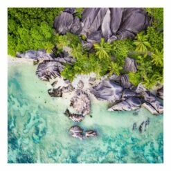 Leinwandbild - Versteckter Strand In Blau