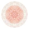 Runde Tapete - Mandala Aquarell Ornament Beige Orange In Creme-Beige