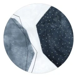 Runde Tapete - Punkte Im Dialog III In Blau