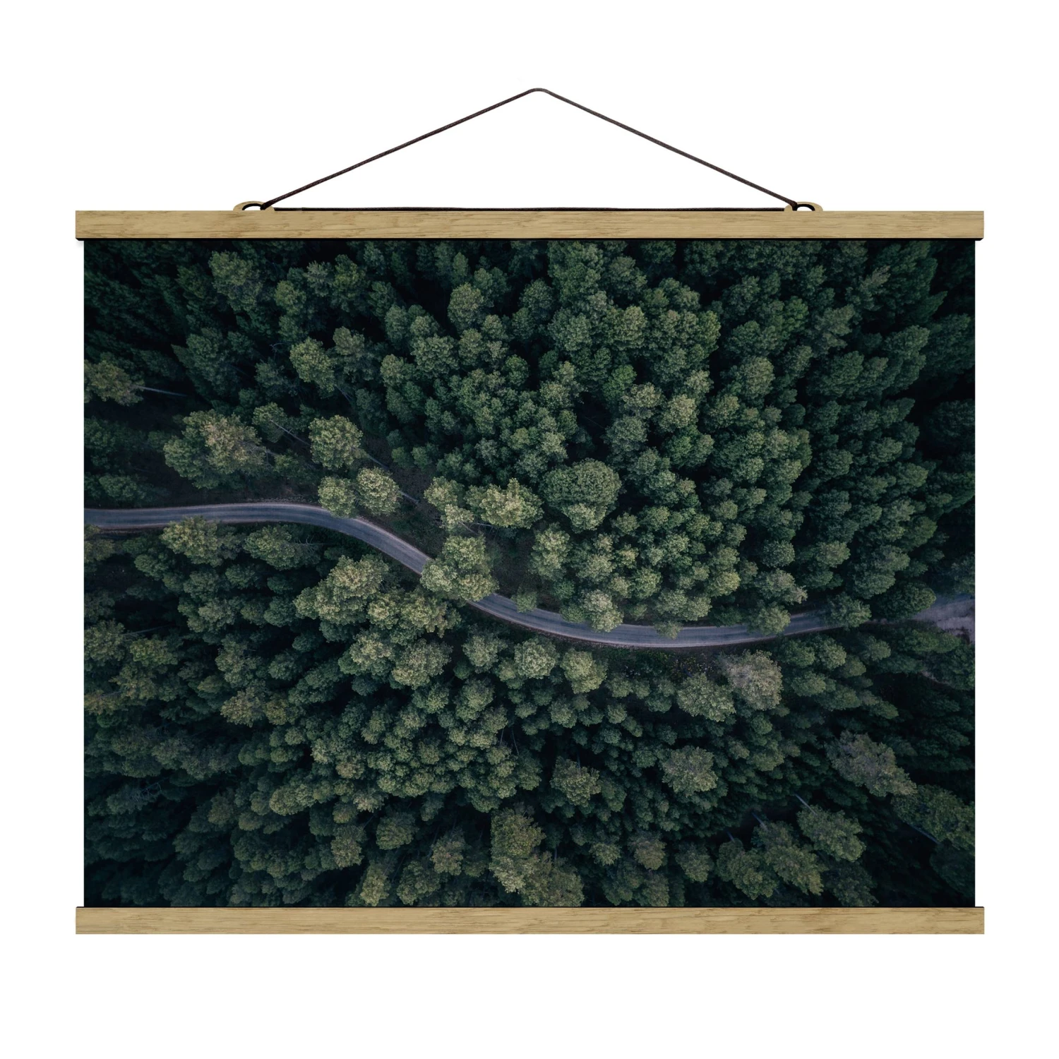 Stoffbild - Luftbild - Waldstraße Von Oben In Grün – Bild 5