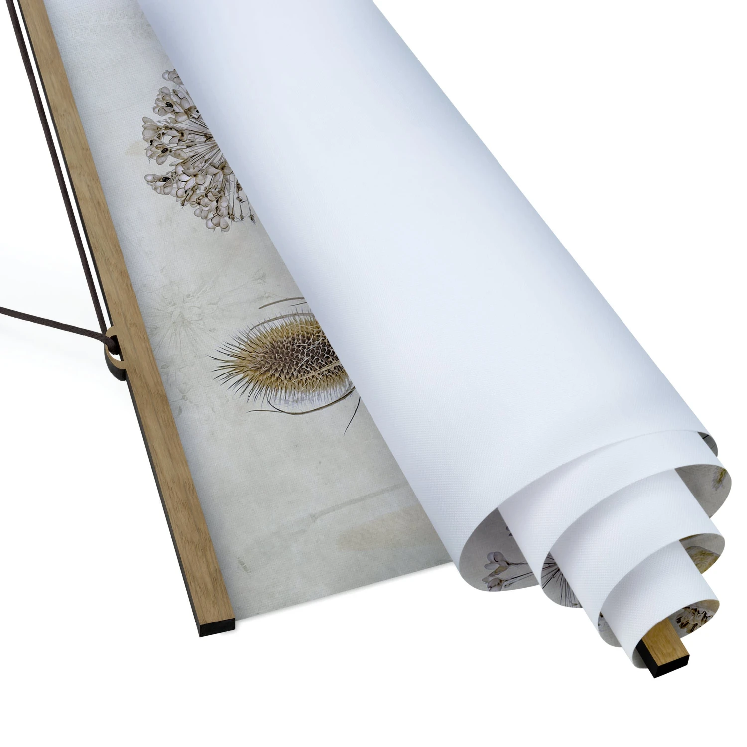 Stoffbild Mit Posterleisten - Growing Old In Creme-Beige – Bild 6