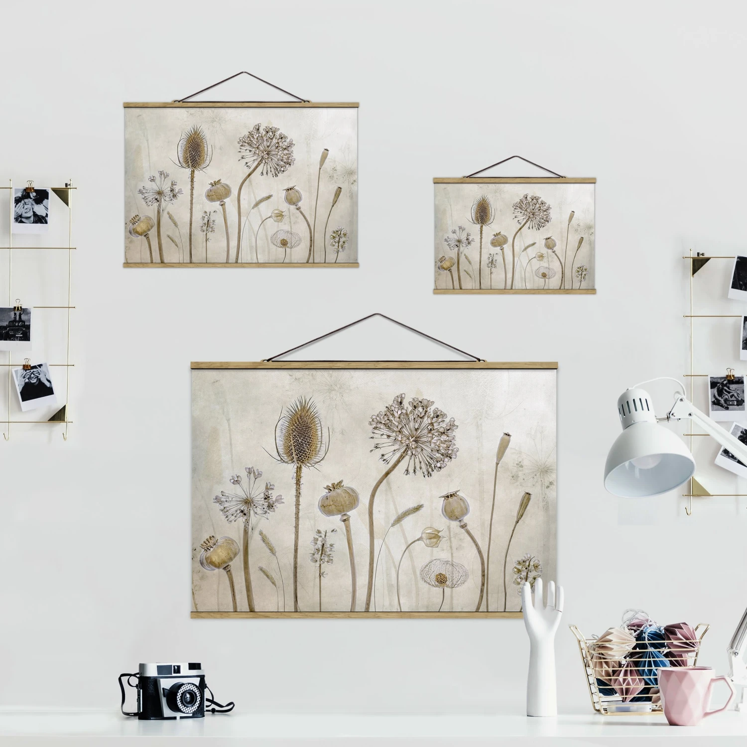 Stoffbild Mit Posterleisten - Growing Old In Creme-Beige – Bild 7