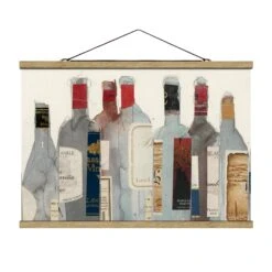 Stoffbild Mit Posterleisten - Wein & Spirituosen I In Blau