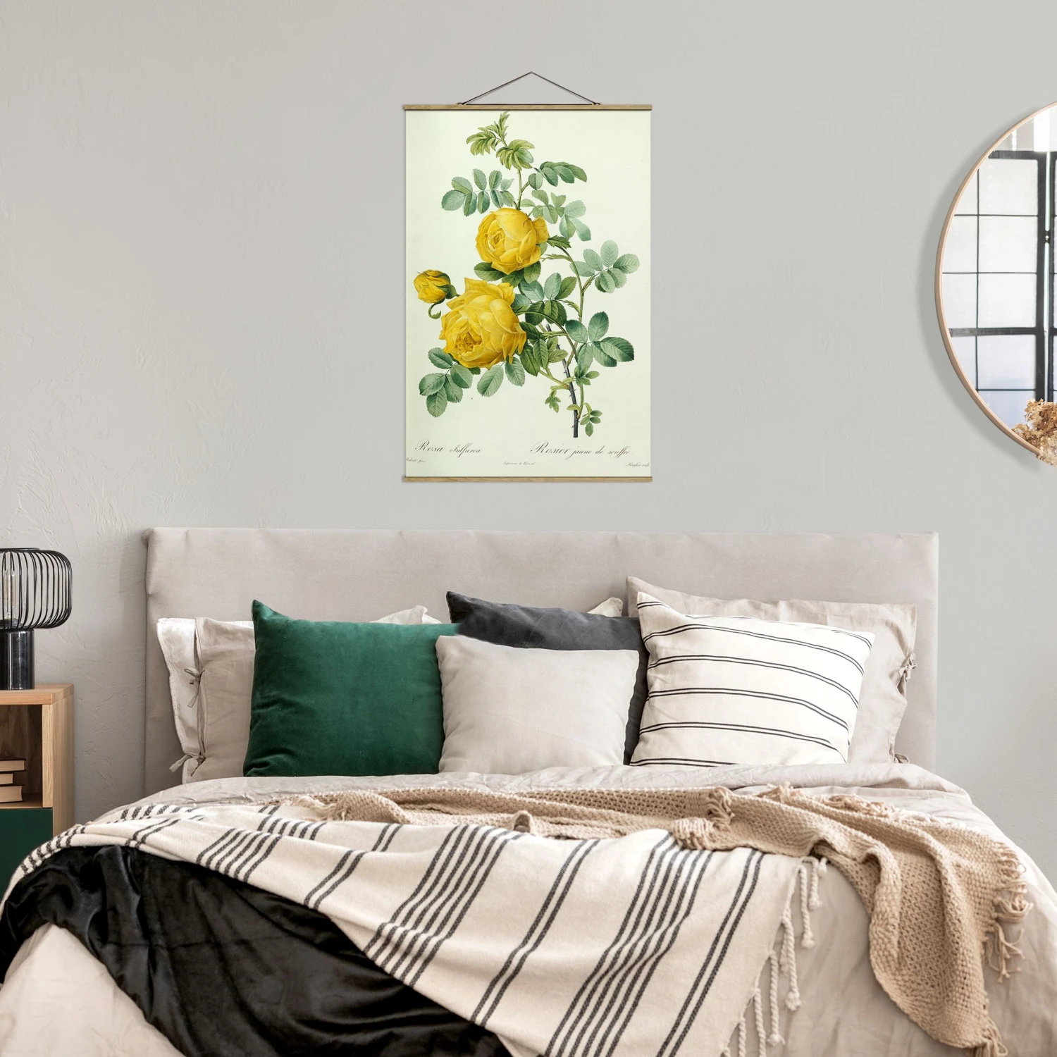 Stoffbild - Pierre J. Redouté - Rosa Sulfurea In Gelb – Bild 3