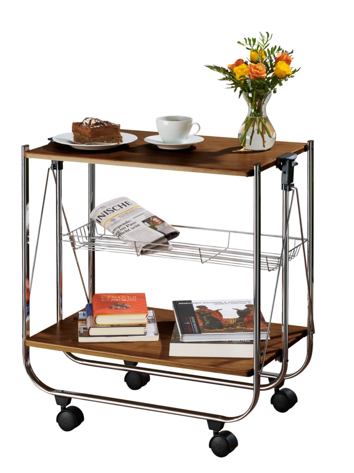 Wenko Servierwagen Dinett Deluxe Walnuss In Braun – Bild 2