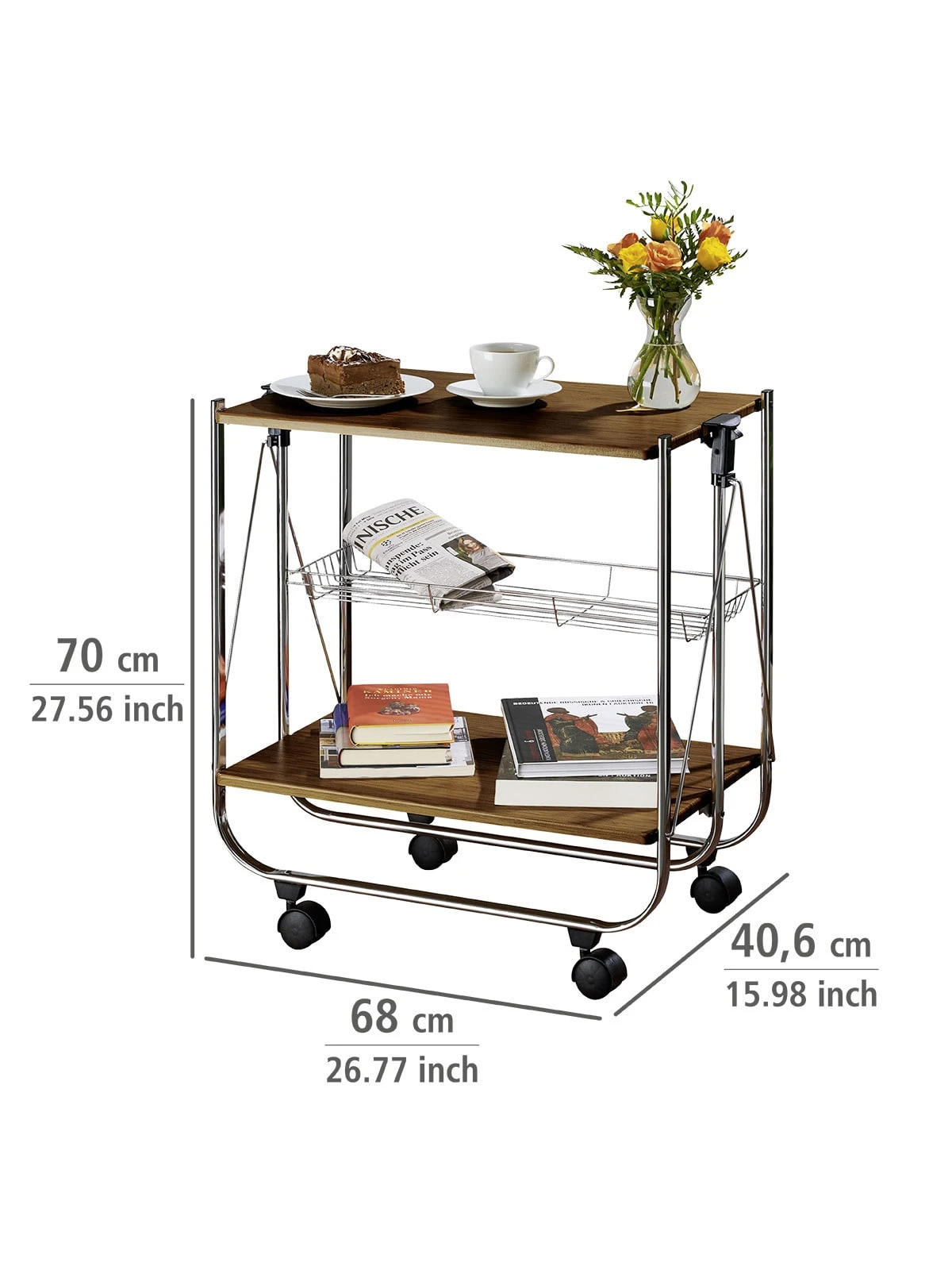 Wenko Servierwagen Dinett Deluxe Walnuss In Braun – Bild 14