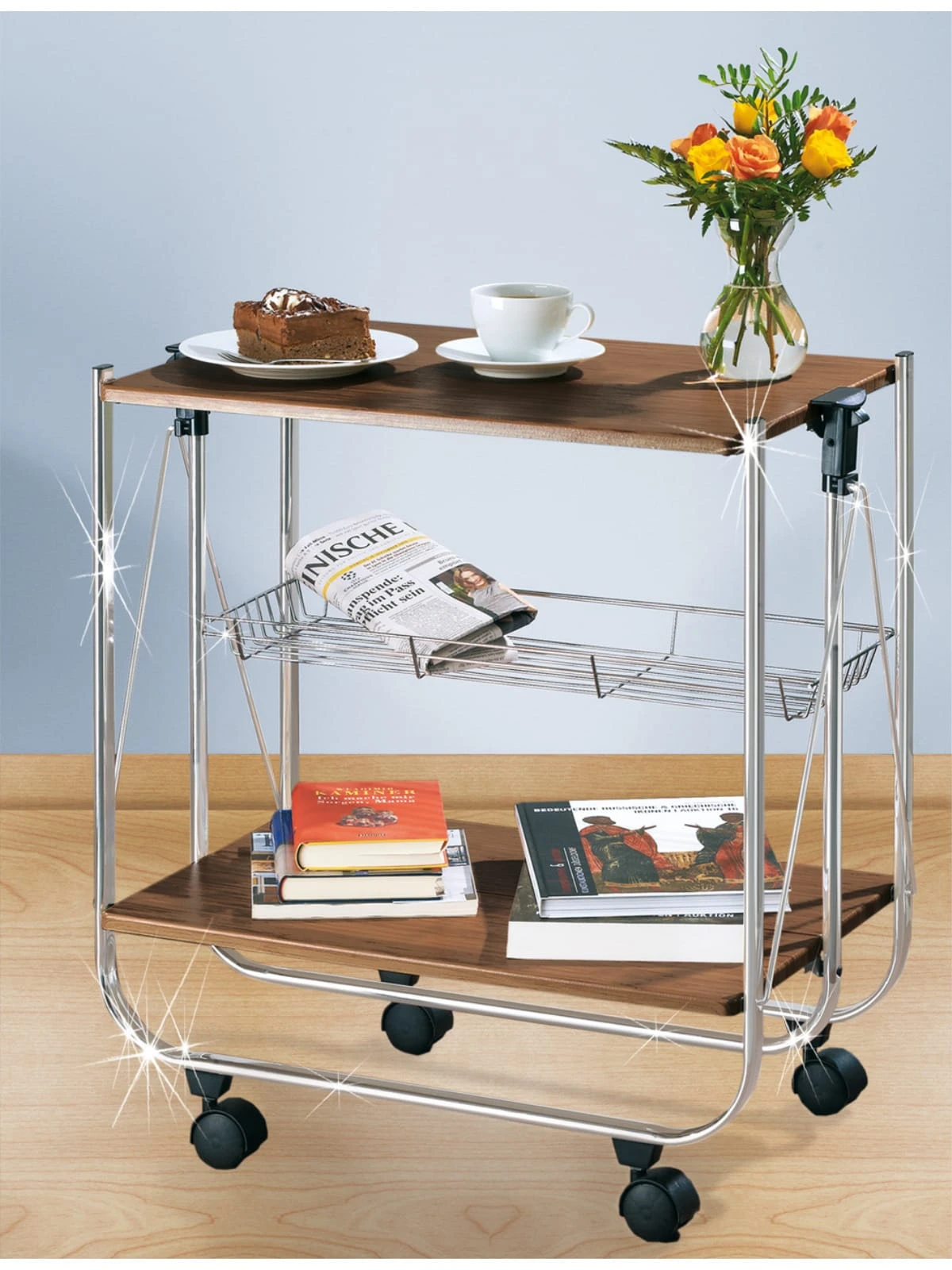 Wenko Servierwagen Dinett Deluxe Walnuss In Braun – Bild 16