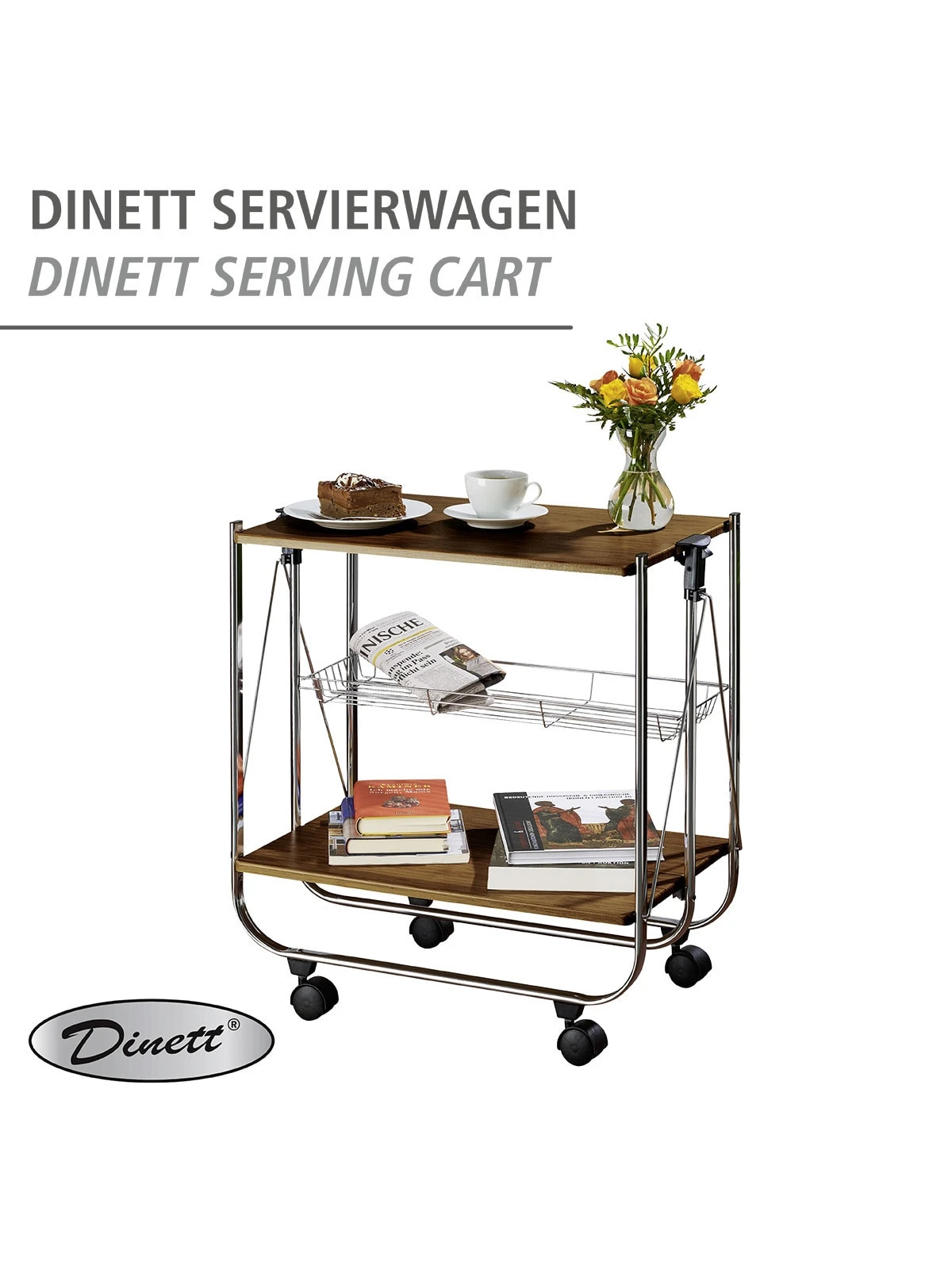 Wenko Servierwagen Dinett Deluxe Walnuss In Braun – Bild 3